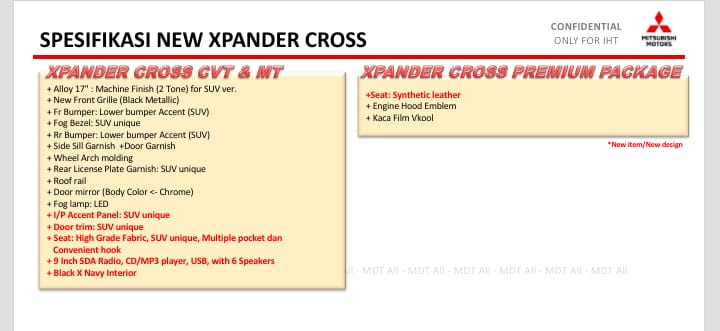 Spesifikasi New Xpander